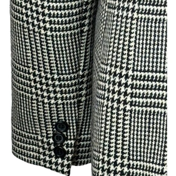 Ann Taylor Blazer Women‎ 6 Black White Plaid Wool Single Breasted 4 Button Close - Picture 7 of 11